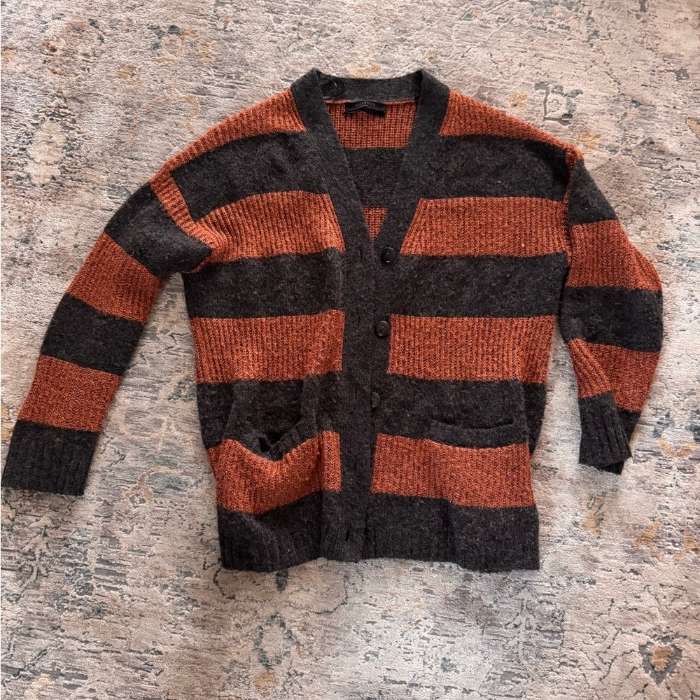 All Saints Charcoal and Rust Knit Sweater Size S - Picture 3 of 4